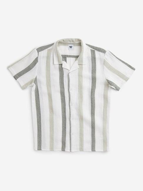 y&f kids by westside off-white striped shirt