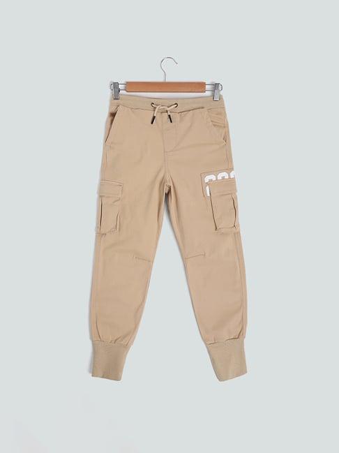 y&f kids by westside printed sand - colored joggers