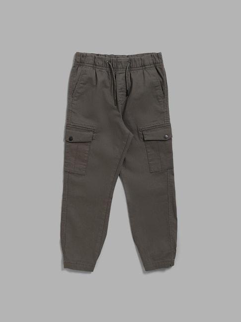 y&f kids by westside solid sage cargo joggers