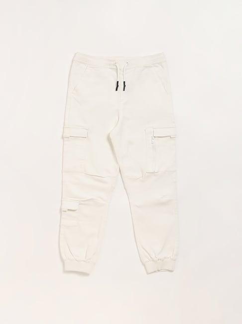 y&f kids by westside white cargo joggers