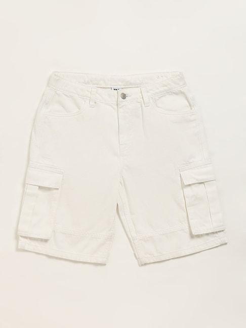 y&f kids by westside white cargo shorts