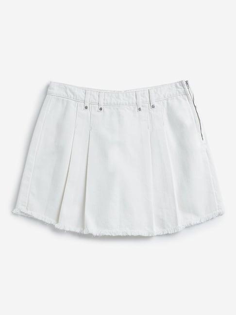 y&f kids by westside white pleated high rise skirt