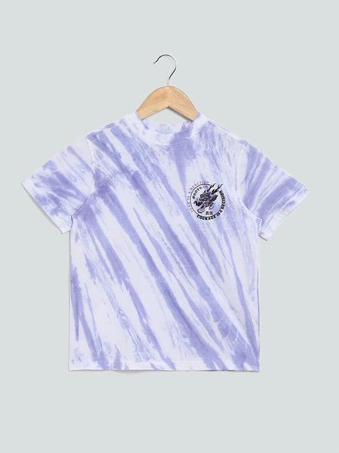 y&f by westside tie & dye lavender white t-shirt