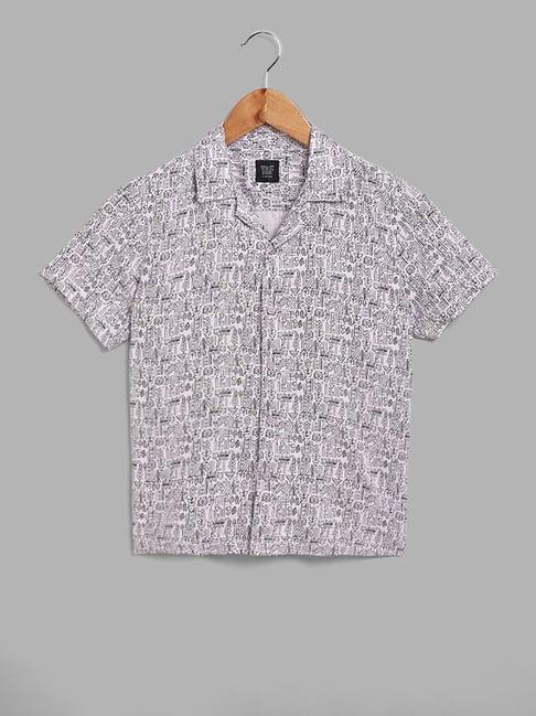 y&f kids by westside abstract printed lavender shirt
