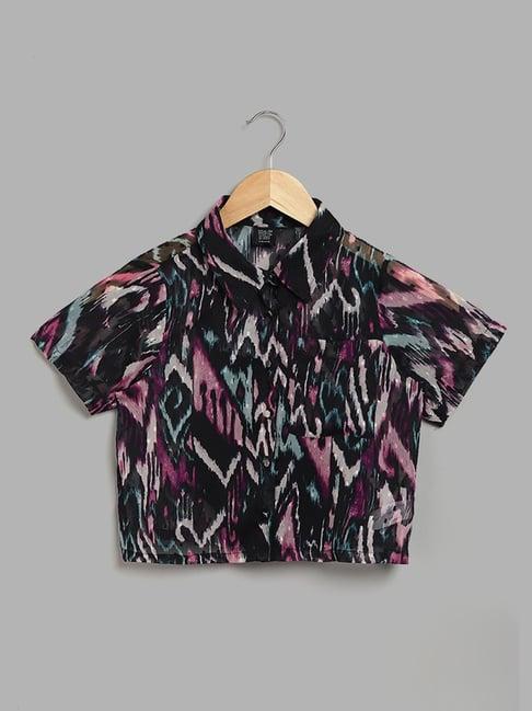 y&f kids by westside abstract printed multicolored shirt with camisole