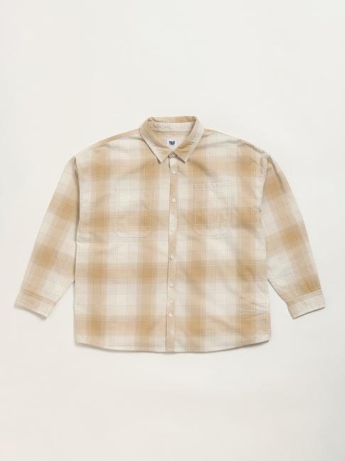 y&f kids by westside beige checkered shirt