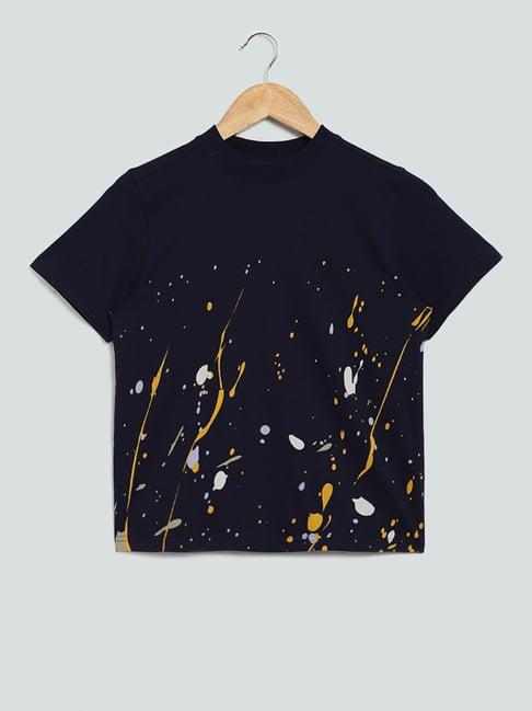 y&f kids by westside black splatter pattern t-shirt