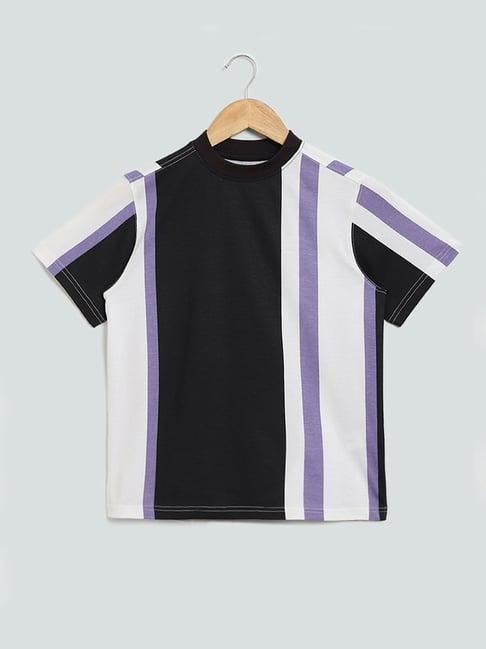 y&f kids by westside black striped t-shirt
