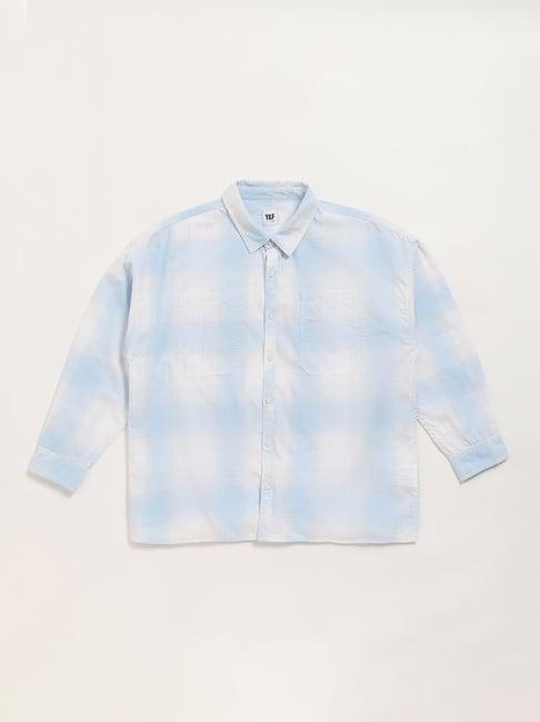 y&f kids by westside blue checkered shirt