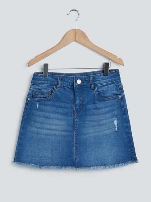 y&f kids by westside blue denim skirt