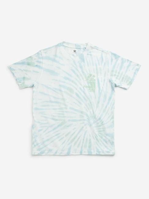 y&f kids by westside blue tie-dye printed t-shirt