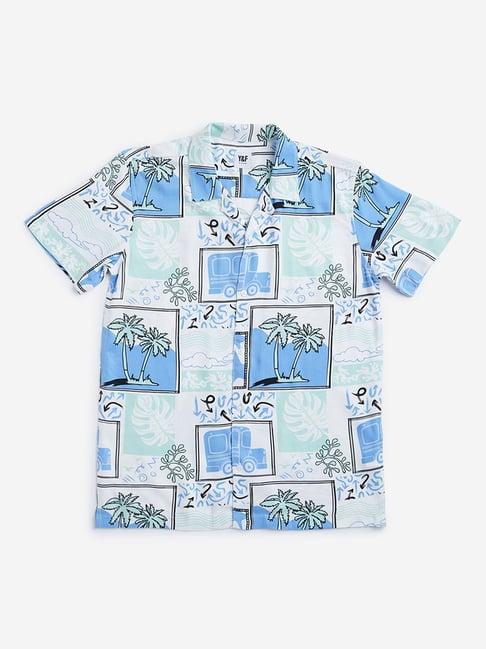 y&f kids by westside blue tropical printed shirt