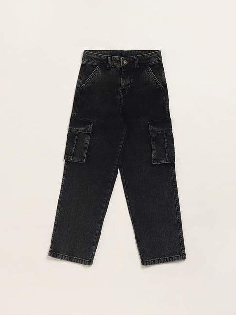 y&f kids by westside charcoal cargo jeans