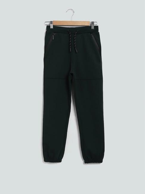 y&f kids by westside emerald green solid eagle joggers