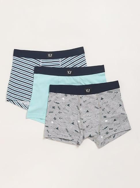 y&f kids by westside green assorted briefs - pack of 3