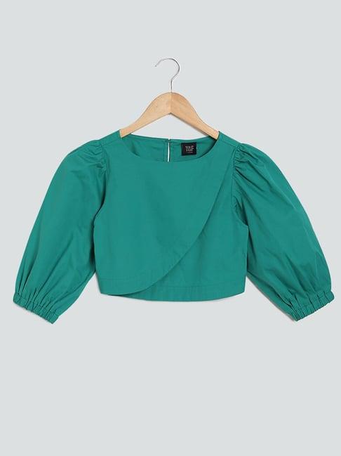 y&f kids by westside green crop top