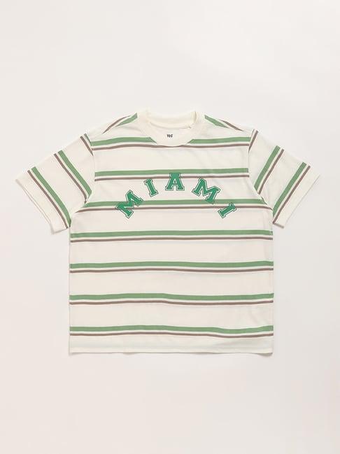 y&f kids by westside green striped t-shirt