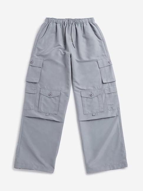 y&f kids by westside grey cargo-style mid-rise pants