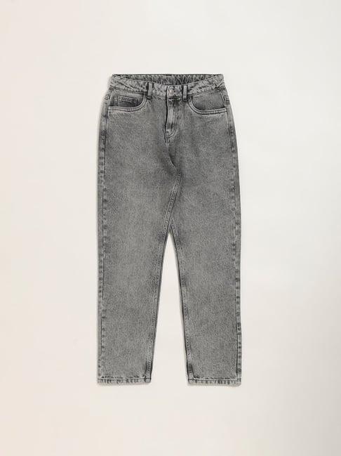 y&f kids by westside grey straight fit denim jeans
