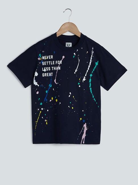 y&f kids by westside navy splatter print t-shirt