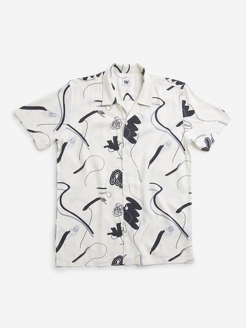 y&f kids by westside off-white abstract design shirt