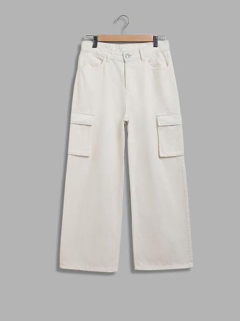 y&f kids by westside off white cargo jeans