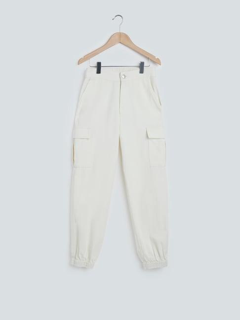 y&f kids by westside off-white cargo-style joggers