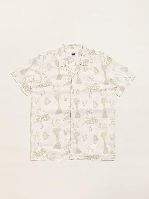y&f kids by westside off-white printed shirt