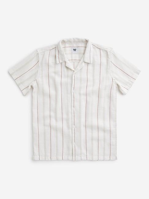 y&f kids by westside off-white striped shirt