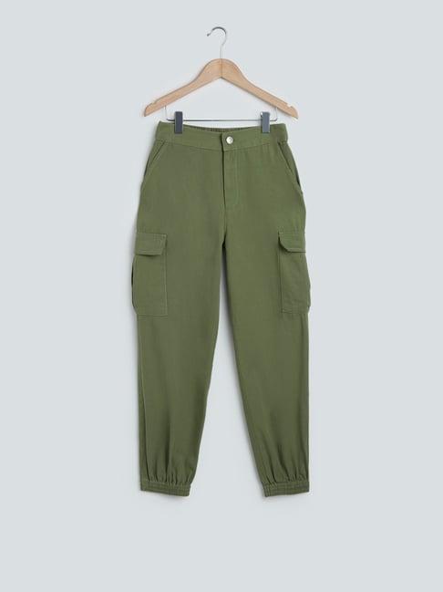 y&f kids by westside olive cargo-style joggers