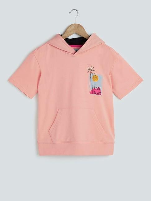 y&f kids by westside peach hooded t-shirt