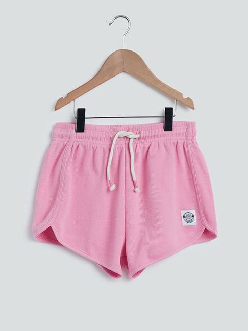 y&f kids by westside pink self-patterned shorts