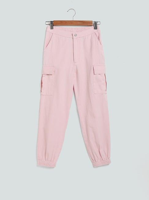 y&f kids by westside plain jenny pink trousers