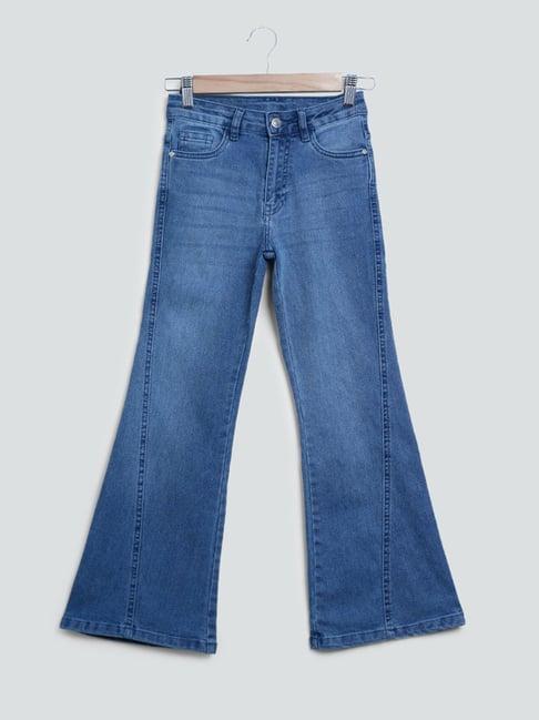 y&f kids by westside solid blue jeans
