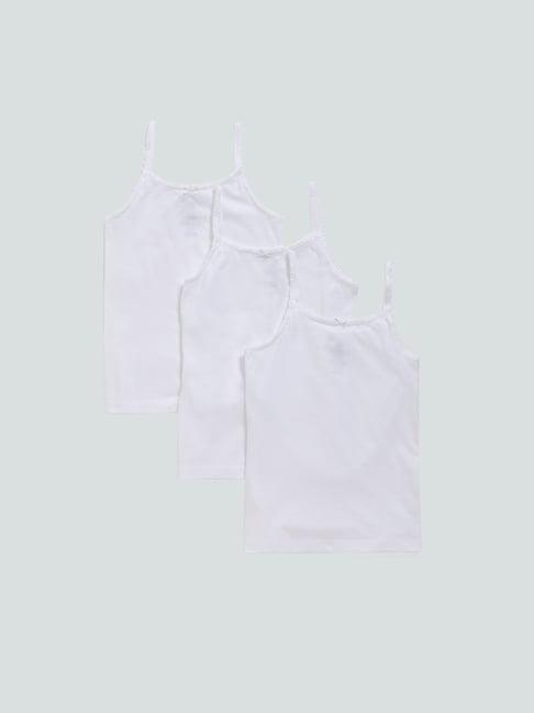 y&f kids by westside solid white camisole - pack of 3
