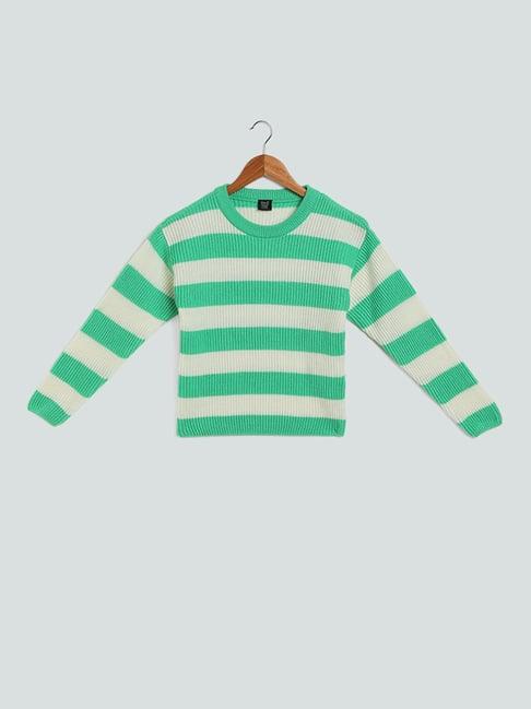 y&f kids by westside striped knit green sweater