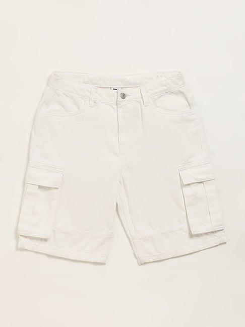 y&f kids by westside white cargo shorts