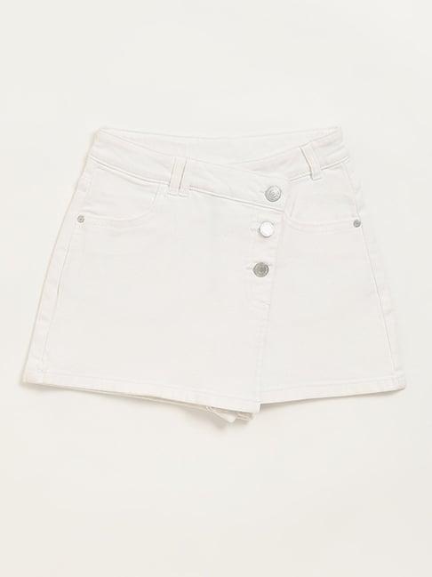 y&f kids by westside white denim skorts