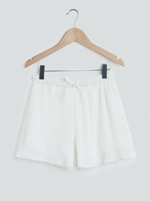 y&f kids by westside white plisse shorts
