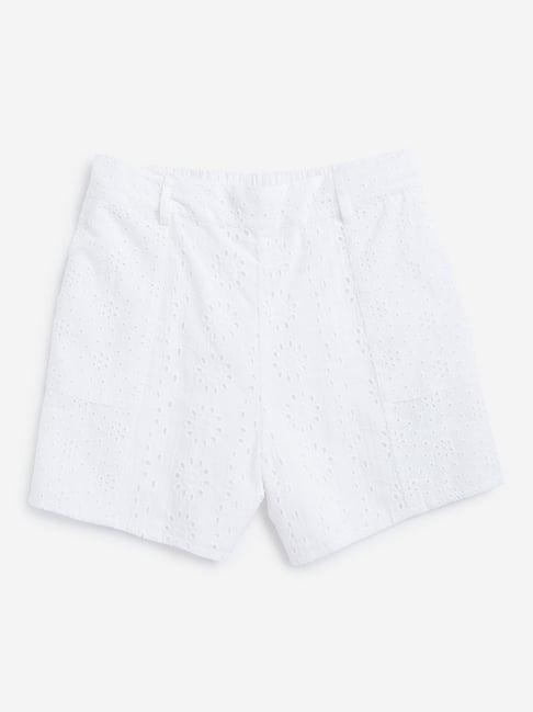 y&f kids by westside white solid shorts