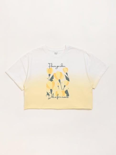 y&f kids by westside yellow crop t-shirt