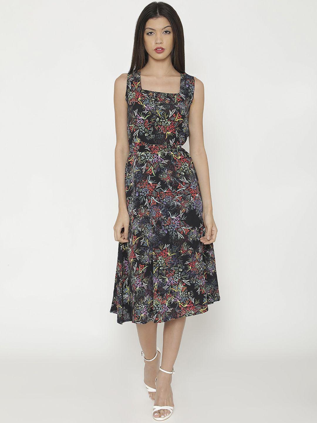 yaadleen multicoloured floral midi dress