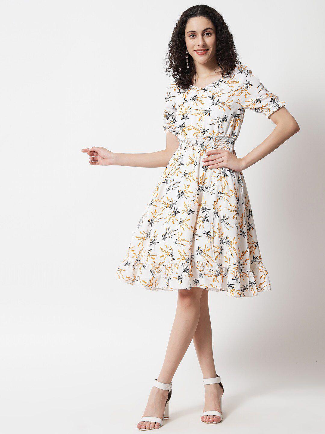 yaadleen off white floral dress