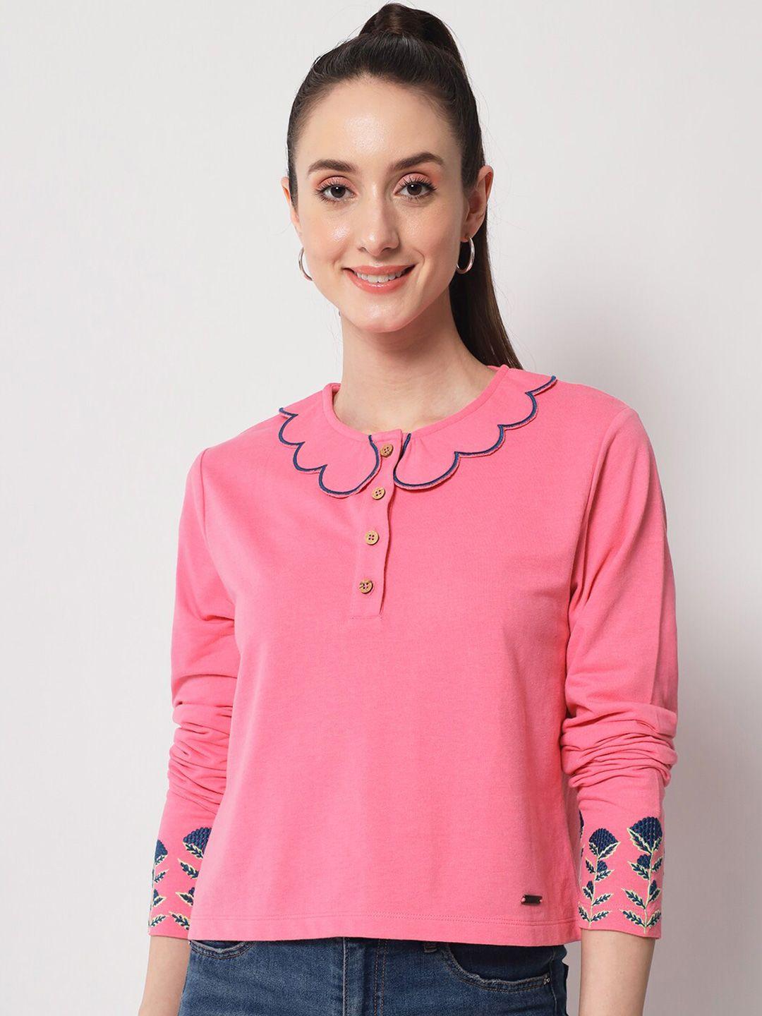 yaadleen women peter pan collar cotton sweatshirt