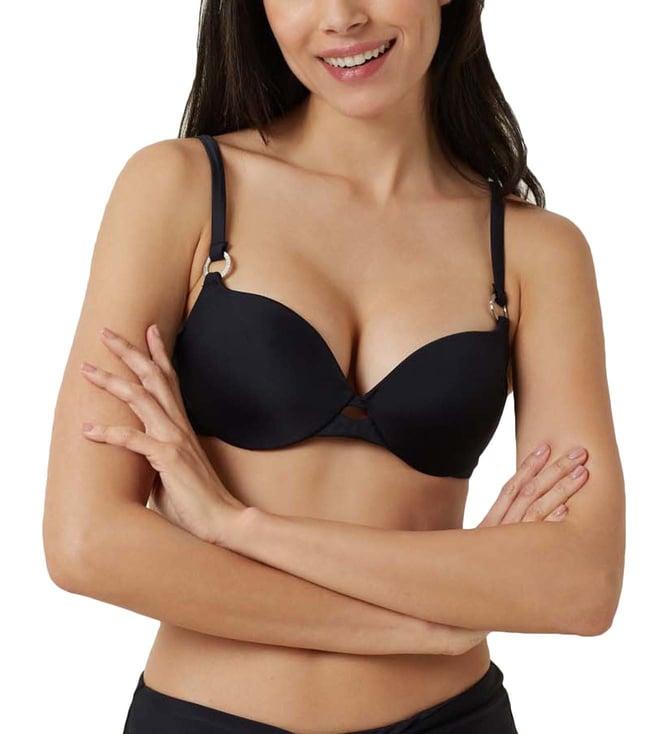 yamamay black under-wired padded essentials bikini balconette bra