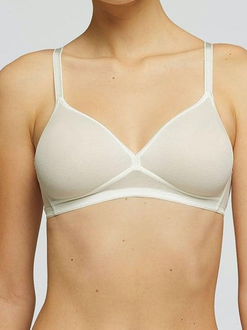 yamamay white non wired padded demi cup bra