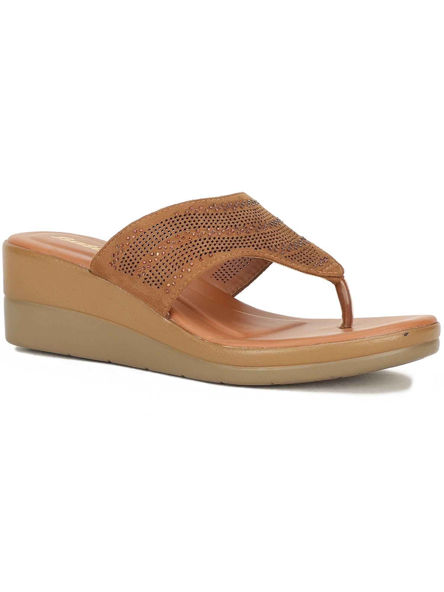 yara women tan flipflops