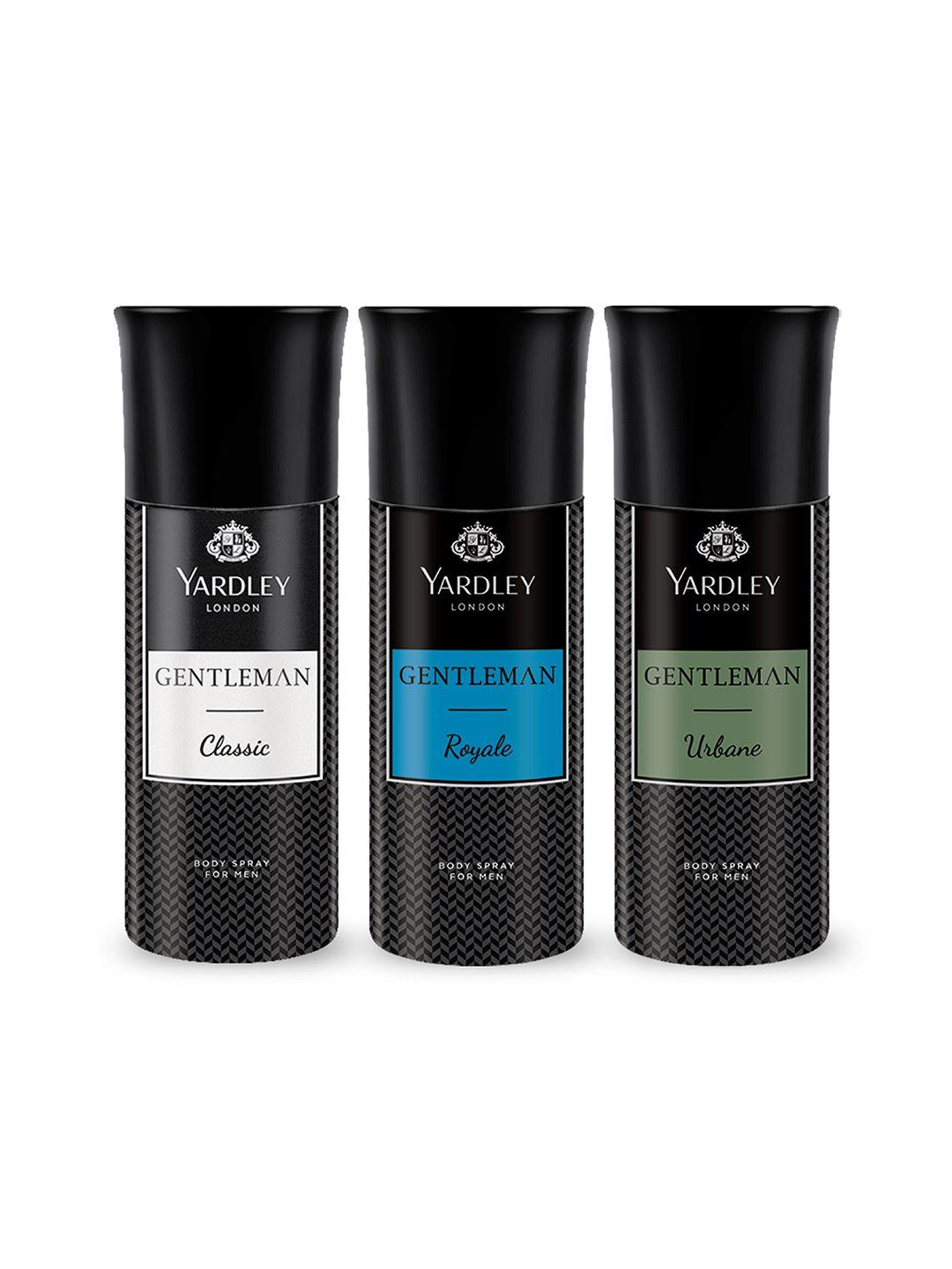 yardley london gentleman set of classic-royale- urbane body spray - 150 ml each