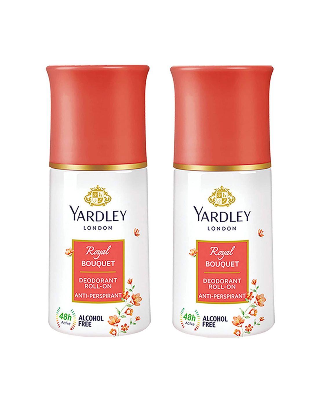 yardley london women set of 2 anti-perspirant royal bouquet deodorant roll-on - 50ml each
