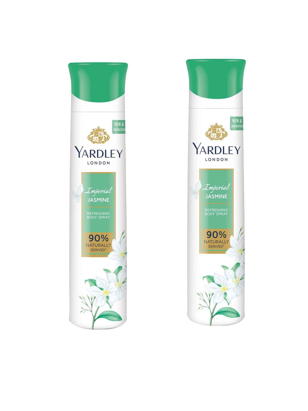 yardley london women set of 2 imperial jasmine refreshing deodorant body spray- 150ml each